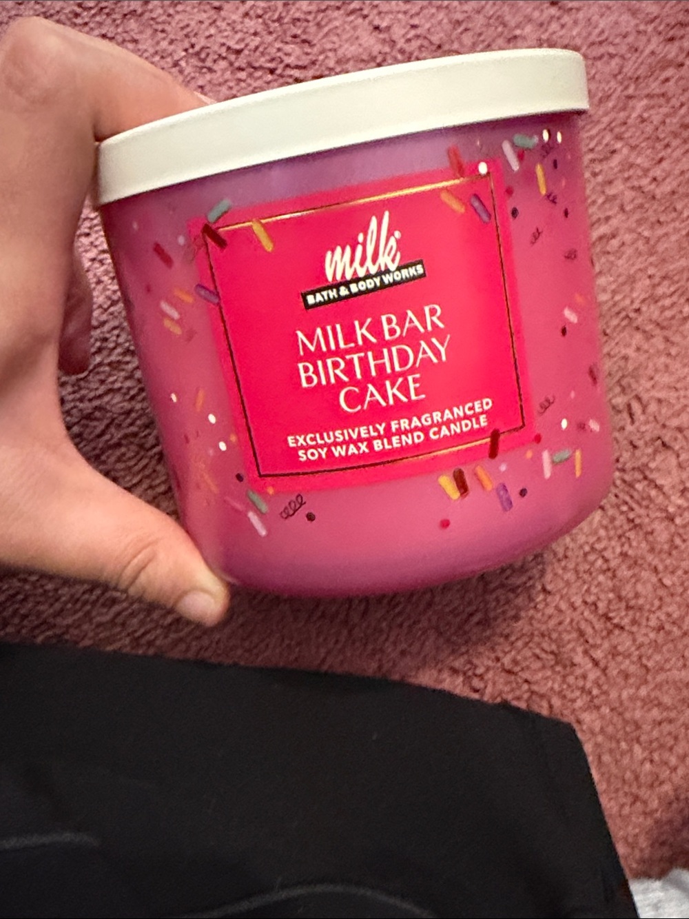 New Bath & Body Works Milk Bar Birthday Cake Candle - Pink & White